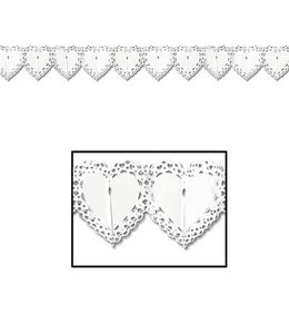 The Beistle Company White Lace Heart Garland 12 ft
