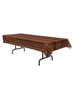 The Beistle Company Wooden Print-Plastic Table Cover (54X108) Inches
