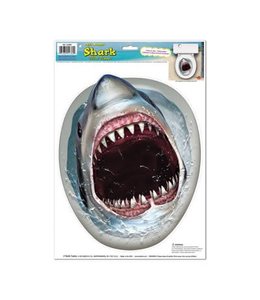 The Beistle Company Shark Toilet Topper Peel 'N Place