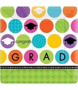 Amscan Inc. Colorful Commencement-10 Inch Plates 8/pk