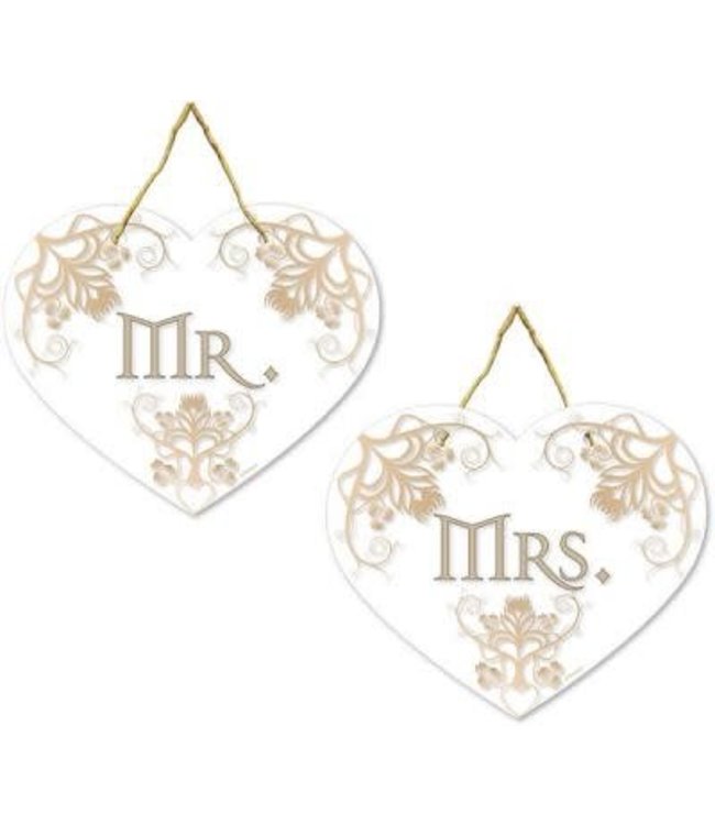 Amscan Inc. Wedding - Rustic Mr. & Mrs. Chair Signs