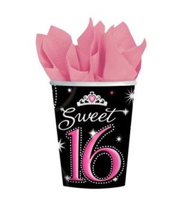 Amscan Inc. Sweet 16 Sparkle-9 oz Paper Cups 8/pk