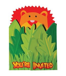 Amscan Inc. Invitation Cards - Jungle Animals/Youآ´re Invited