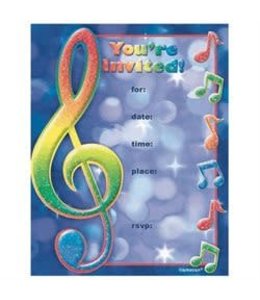 Amscan Inc. InInvitation Cards - Music Notes/Youآ´re Invited