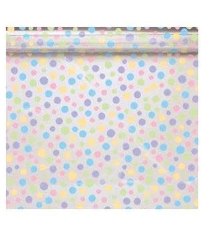 Amscan Inc. Wrapping Paper - Cello Pastel Dots 30X16 Inches