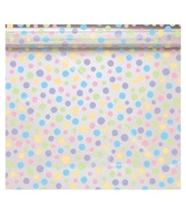 Amscan Inc. Cellophane Roll  (487x76.2) cm - Cello Pastel Dots 30X16 Inches
