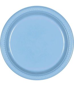 Amscan Inc. Plastic Plates Powder Blue 9"