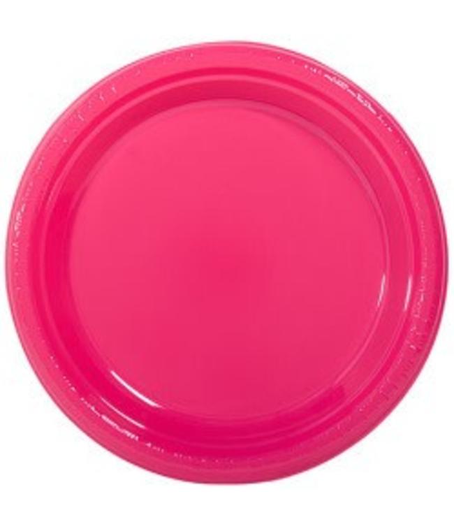 Amscan Inc. Plastic Plates Pink 9"
