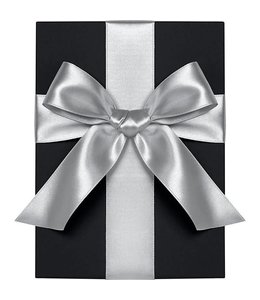 waste not paper Ribbon Double Faced Satin (1.5 X360) Inches-Silver