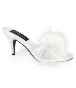 Highest Heel Marabou Sandal White