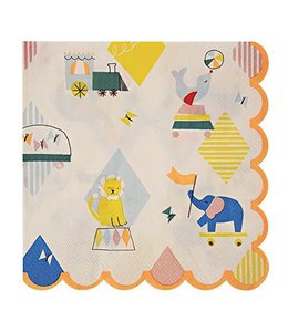 Meri Meri Silly Circus - Lunch Napkins (6.5X6.5) Inches