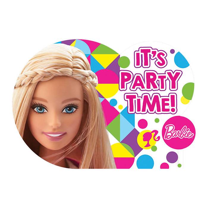 Party City Invitation Cards Barbie Sparkle Fantasy Party