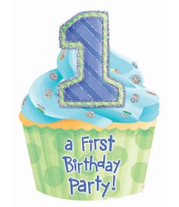 Amscan Inc. Invitation Cards - A 1st Birthday Party, Blue