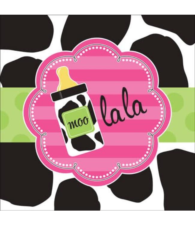 Creative Converting Cow Print Girl - Lunch Napkins
