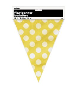 Unique Flag Banner 12Ft - Dots Yellow