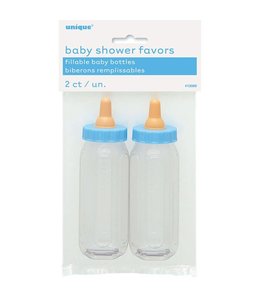 Unique 2.5 Inch Fillable Baby Bottles 2/pk-Blue