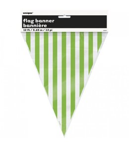 Unique Flag Banner 12Ft - Stripe Lime Green