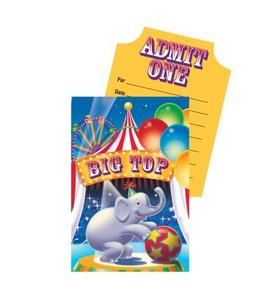 Creative Converting Invitation Cards - Big Top Birthday/Circus Style