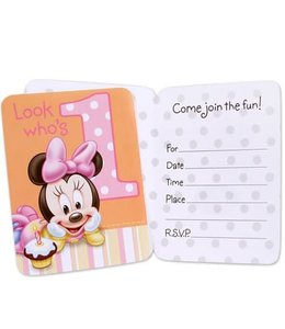 Party Express Invitation Cards - Minnie 1st Birthday