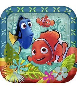 Party Express Nemo Coral Reef-9 Inch Square Plates 8/pk