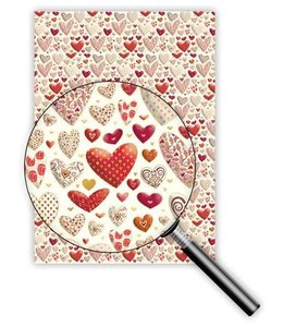 Notes & Queries Wrapping Paper Sheet - Calico Hearts