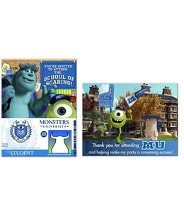 Party Express Monsters Uni - Inv & Thank U Cards