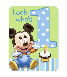 Party Express Invitation Cards - Mickey 1st Birthday