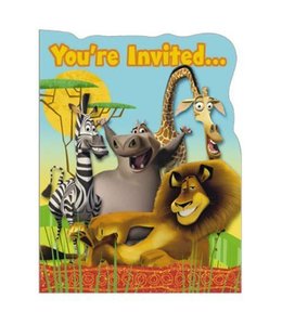 Party Express Invitation Cards - Madagascar 2
