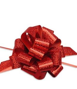 Forum Novelties Pull Bow Holographic Ribbon -  Red