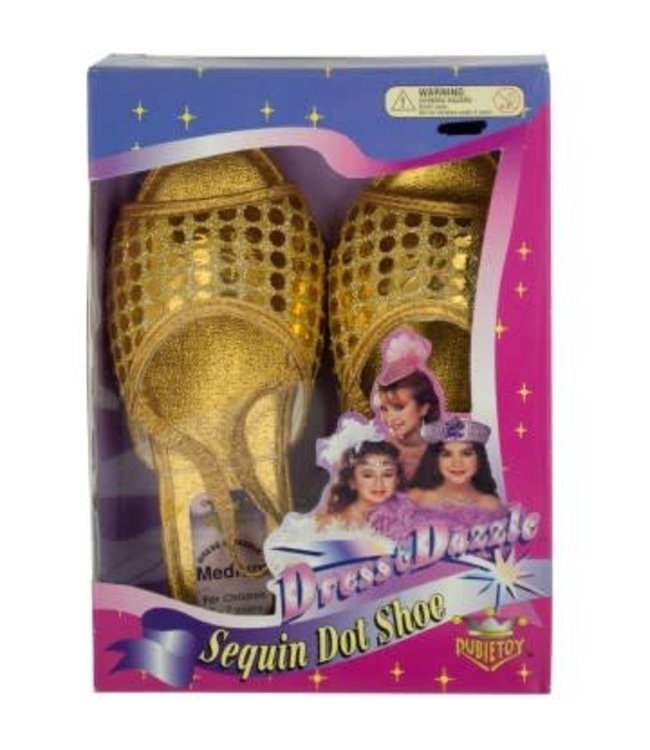 Rubies Costumes Shoes-Sequin Dot Gold