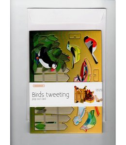 ARGK LLC D Boots Greeting Card (Pop Out) - Birds Tweeting