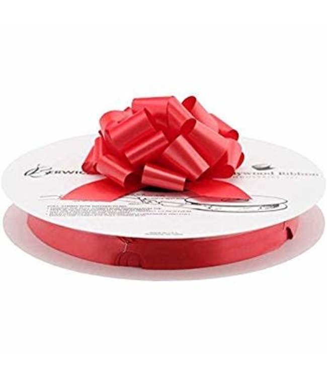 Hollywood Ribbon Pull String Bow Matt Roll - Red