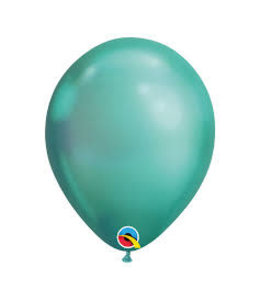Qualatex 11 Inch Latex Chrome Balloons 100 ct-Green
