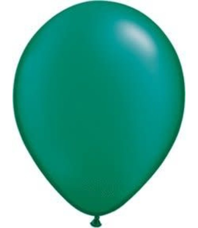 Qualatex 11 Inch Qualatex Pearl Latex Balloons 100 ct-Emerald Green