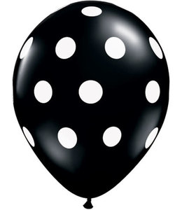 Qualatex 16" Qltx Printed Latex Big Polka Dots Fp Pk/5 - Black