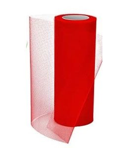 Gift Box Ribbon Tulle 6" Wide -  Red