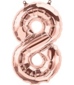 North Star Balloons 34 Inch Balloon Number 8 Rose Gold