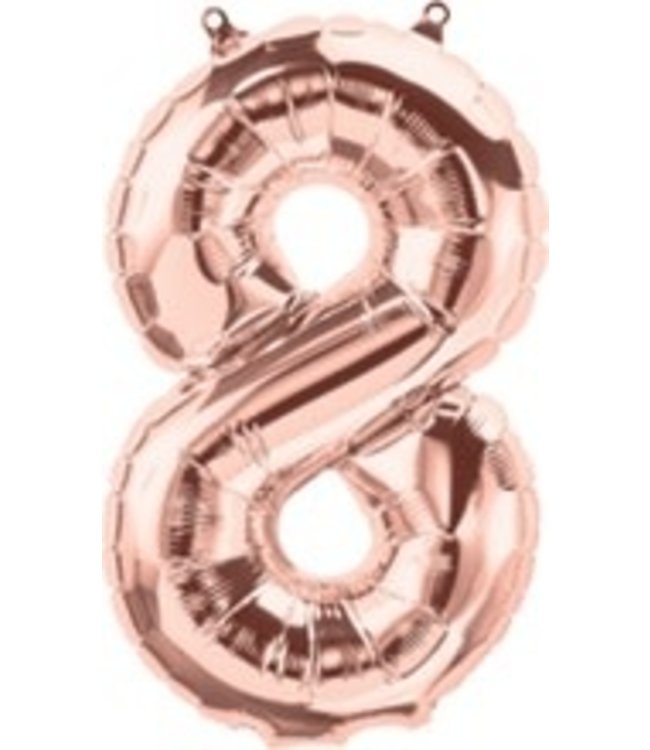 North Star Balloons 34" Number 8 Rosegold