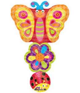 Anagram 34 Inch Mylar Balloon Ladybug Flower Butterfly Stacker
