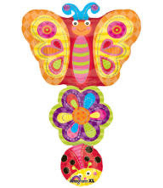 Anagram 34 Inch Mylar Balloon Ladybug Flower Butterfly Stacker