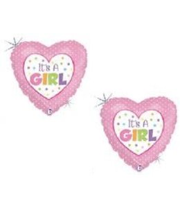 U.S Balloon 18 Inch Mylar Balloon-Baby Girl Tweety Heart Shape Pink
