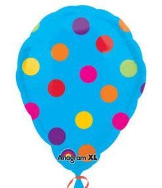 Anagram 18 Inch Mylar Balloon-Blue Polka Dots