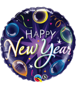 Qualatex 18 Inch Mylar Balloon-Colorful New Year