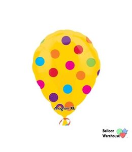 Anagram 18 Inch Mylar Balloon Yellow Polka Dots