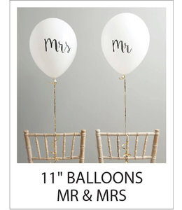 Bubblegum Balloons 11 Inch Printed Latex Balloon-Mr & Mrs