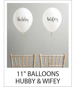 Bubblegum Balloons 11 Inch Printed Latex Balloon-Hubby & Wifey