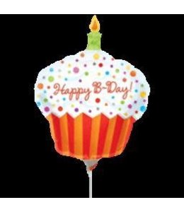 Anagram 9 Inch Mylar Balloon Happy Birthday Cupcake Mini Shape