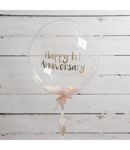 Bubblegum Balloons Decal-Happy Anniversary Gold