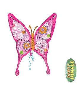 Anagram 37 Inch Mylar Balloon Pink Floral Butterfly
