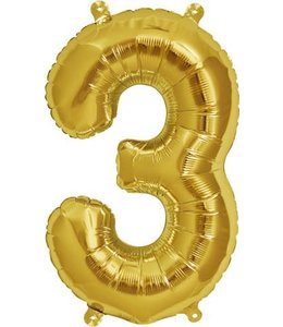North Star Balloons 16 Inch Airfill Balloon Number 3 Gold